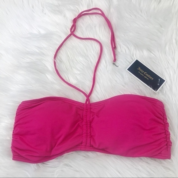 juicy Couture Bandeau Bra Bikini Top Medium Pink - Picture 2 of 8